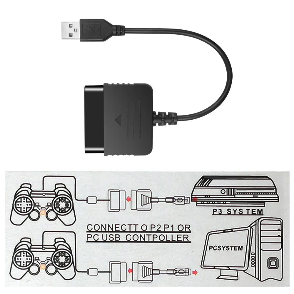 USB Adapter for Sony PS2 to PS3 PC Video Converter for Gaming Controller Joypad Gamepad PC Video Game Accessories