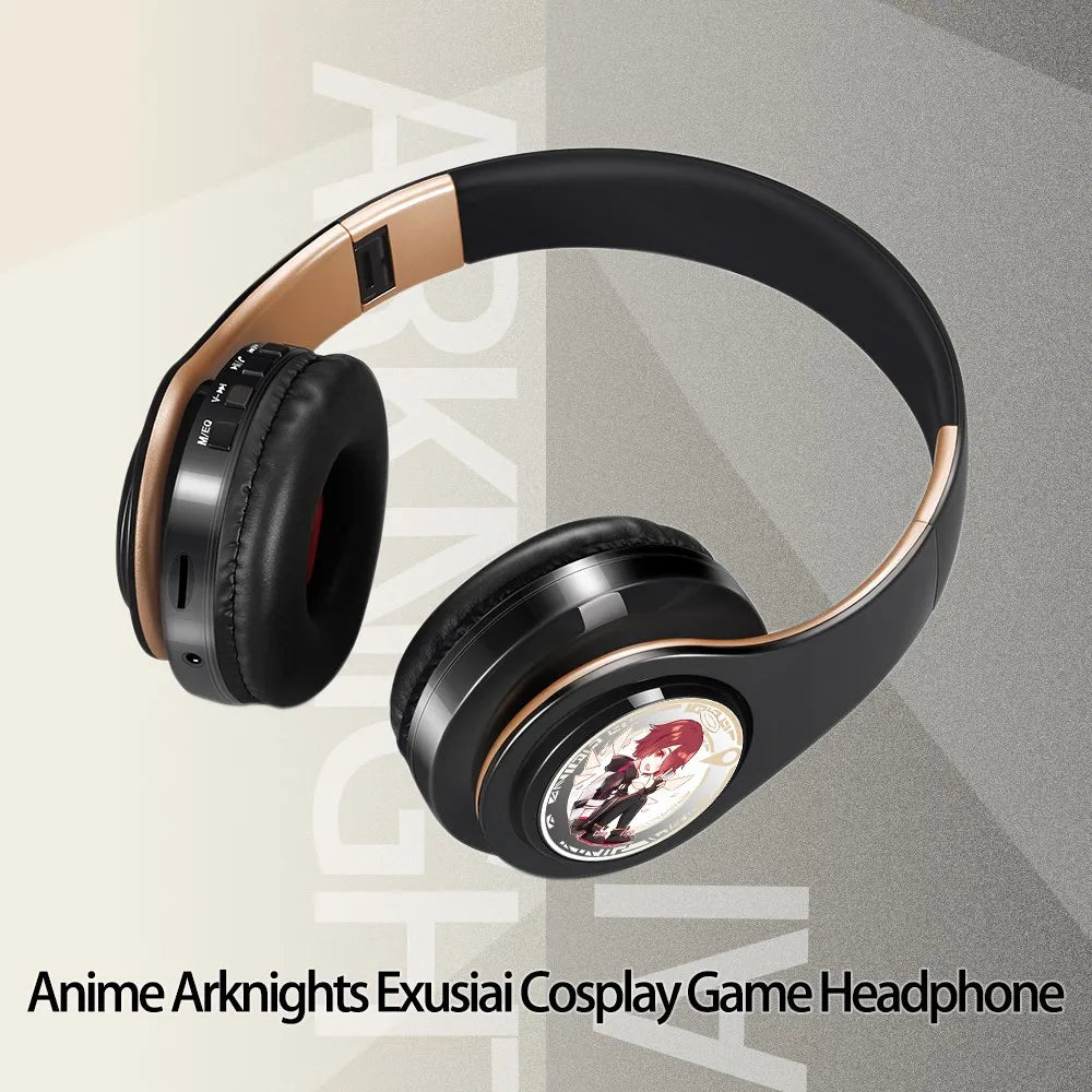 Wireless Silent Disco Headphone Anime Arknights Exusiai Stereo Bluetooth Headphone for Playing Games Sport Earphone with Mic