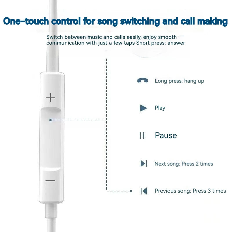 Pc Earbuds with Microphone In-Ear Usb C Headphone for Pc 3.5Mm Swimming Earbuds with Stereo Audio Applicable round Cable