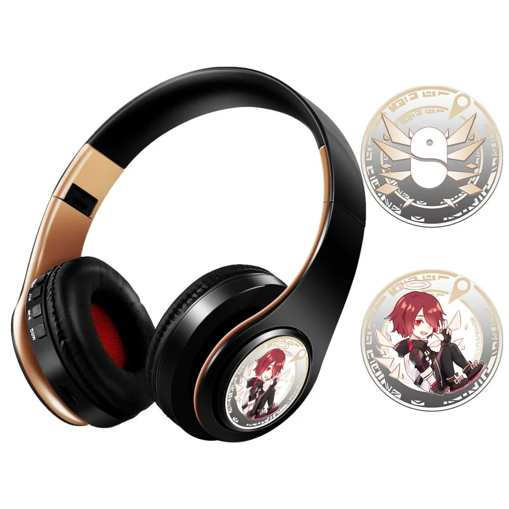 Wireless Silent Disco Headphone Anime Arknights Exusiai Stereo Bluetooth Headphone for Playing Games Sport Earphone with Mic