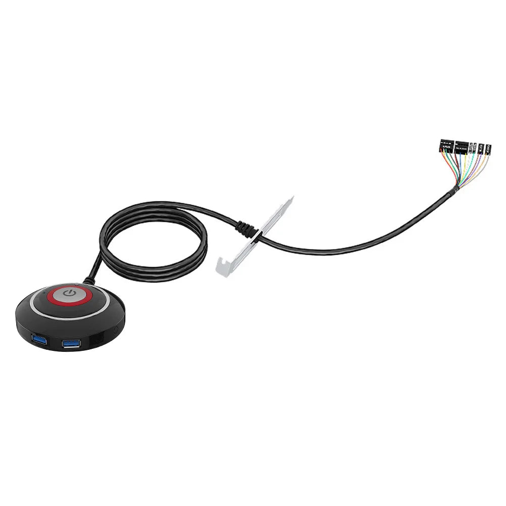 1.6M PC Power Button Switch Portable Desktop Computer Switch with Extension Cord PC On/Off Reset Push Button Power Supply