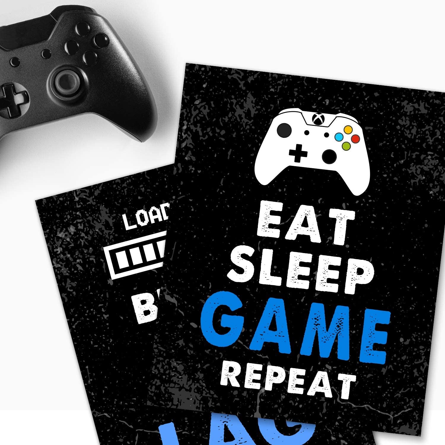 Set of 4 Video Game Decor (8'X10'), Boys Room Decorations for Bedroom & Game Room, Art Gift & Poster, No Frames