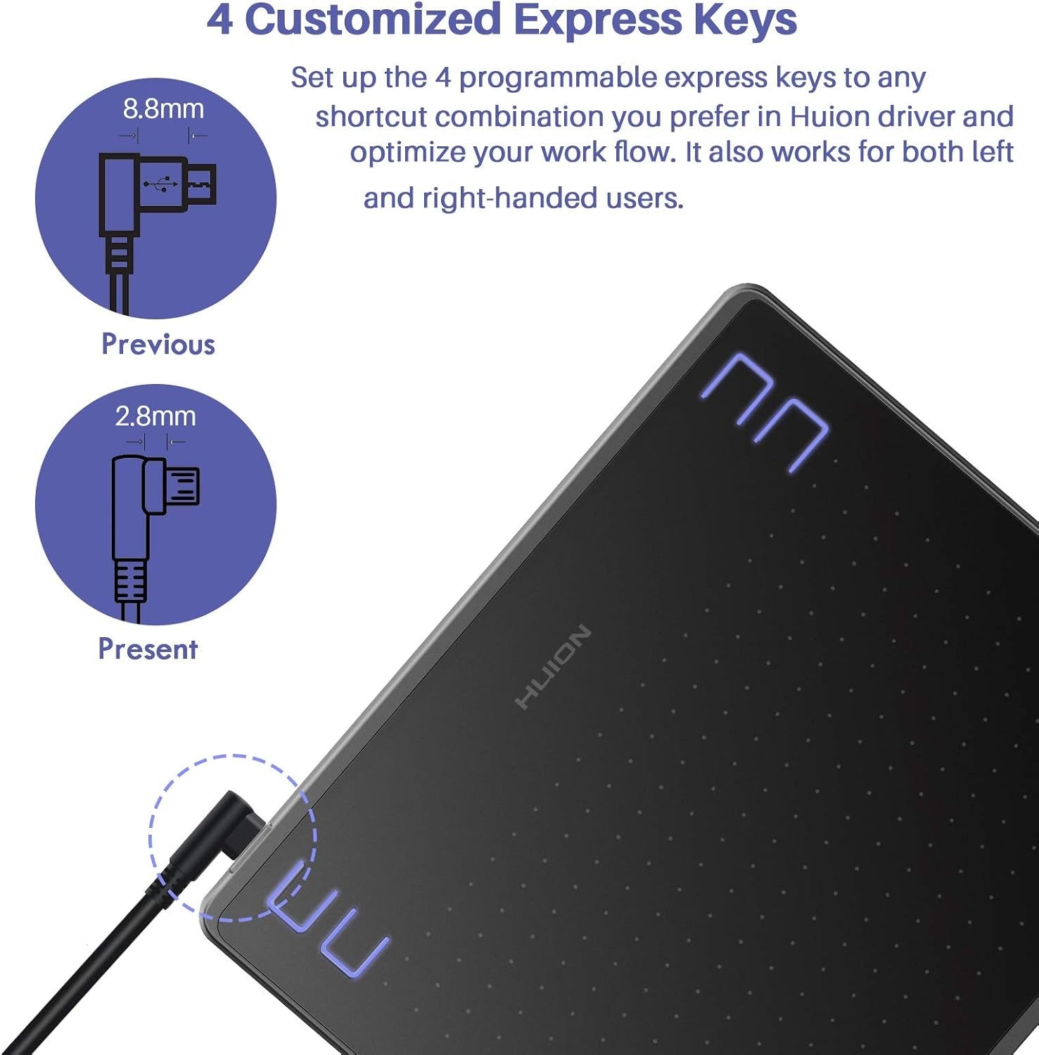 HS64 Graphics Drawing Tablet Android Support Pen Tablet, 6X4 Inch Digital Graphics Tablet with Battery-Free Stylus 8192 Pressure Sensitivity 4 Press Keys for Beginner, Extra 10 Pen Nibs Included