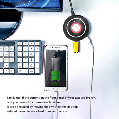 1.6M PC Power Button Switch Portable Desktop Computer Switch with Extension Cord PC On/Off Reset Push Button Power Supply