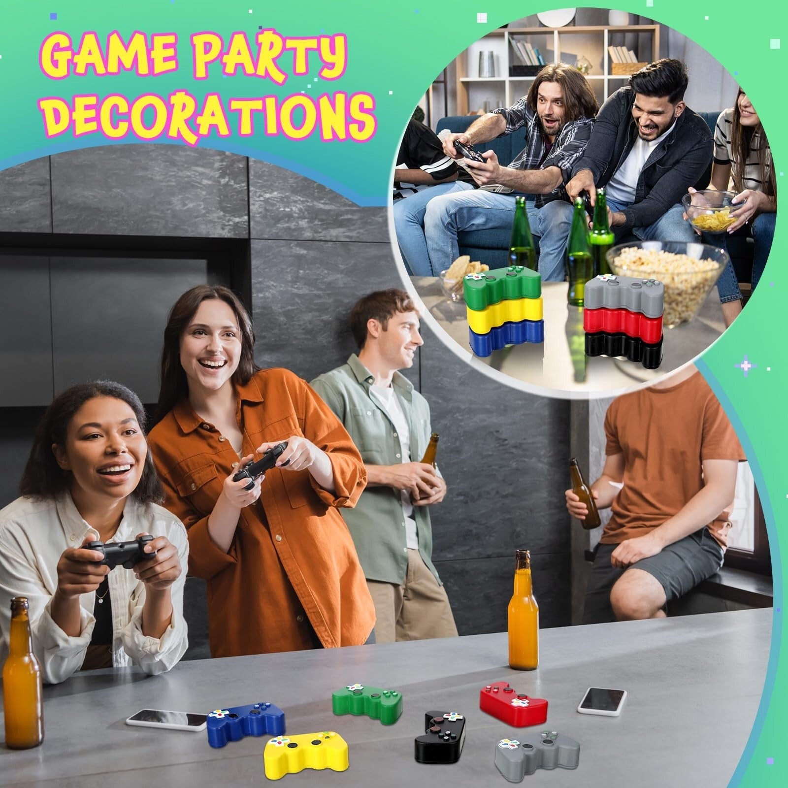 Wettarn Video Game Party Favors Gamer Video Game Controller Shaped Stress Toy...
