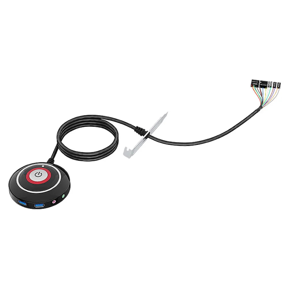 1.6M PC Power Button Switch Portable Desktop Computer Switch with Extension Cord PC On/Off Reset Push Button Power Supply