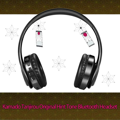 HOT Japan Anime Headphone Demon Slayer Kimetsu Kamado Tanjirou Bluetooth Headset V5.0 Cosplay 2D Fold Stereo Wireless Earphone