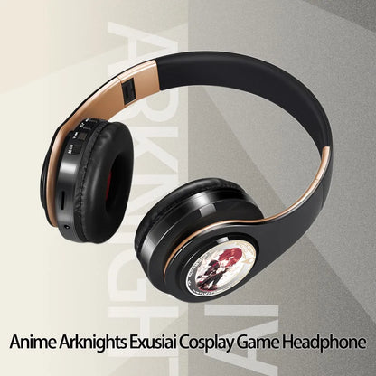 Wireless Silent Disco Headphone Anime Arknights Exusiai Stereo Bluetooth Headphone for Playing Games Sport Earphone with Mic
