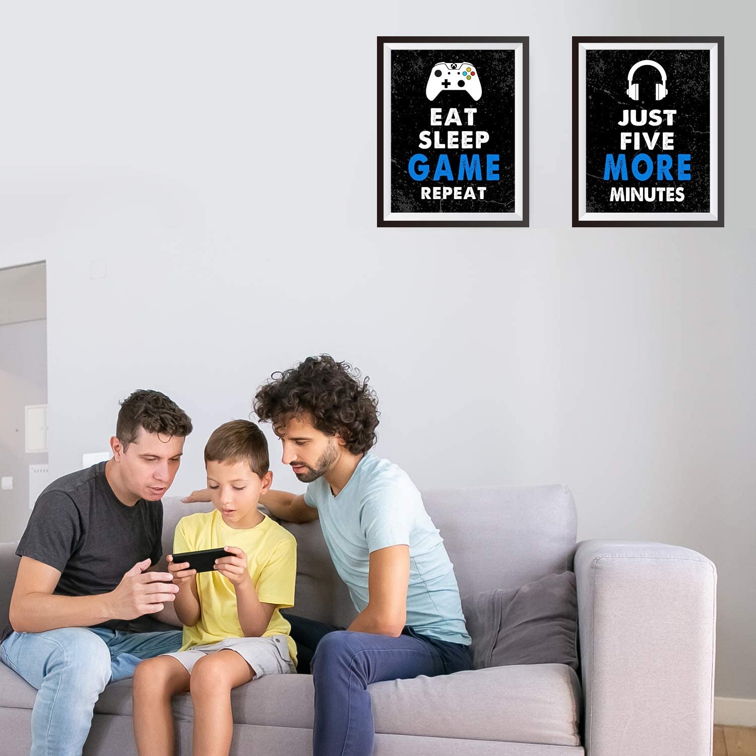 Set of 4 Video Game Decor (8'X10'), Boys Room Decorations for Bedroom & Game Room, Art Gift & Poster, No Frames