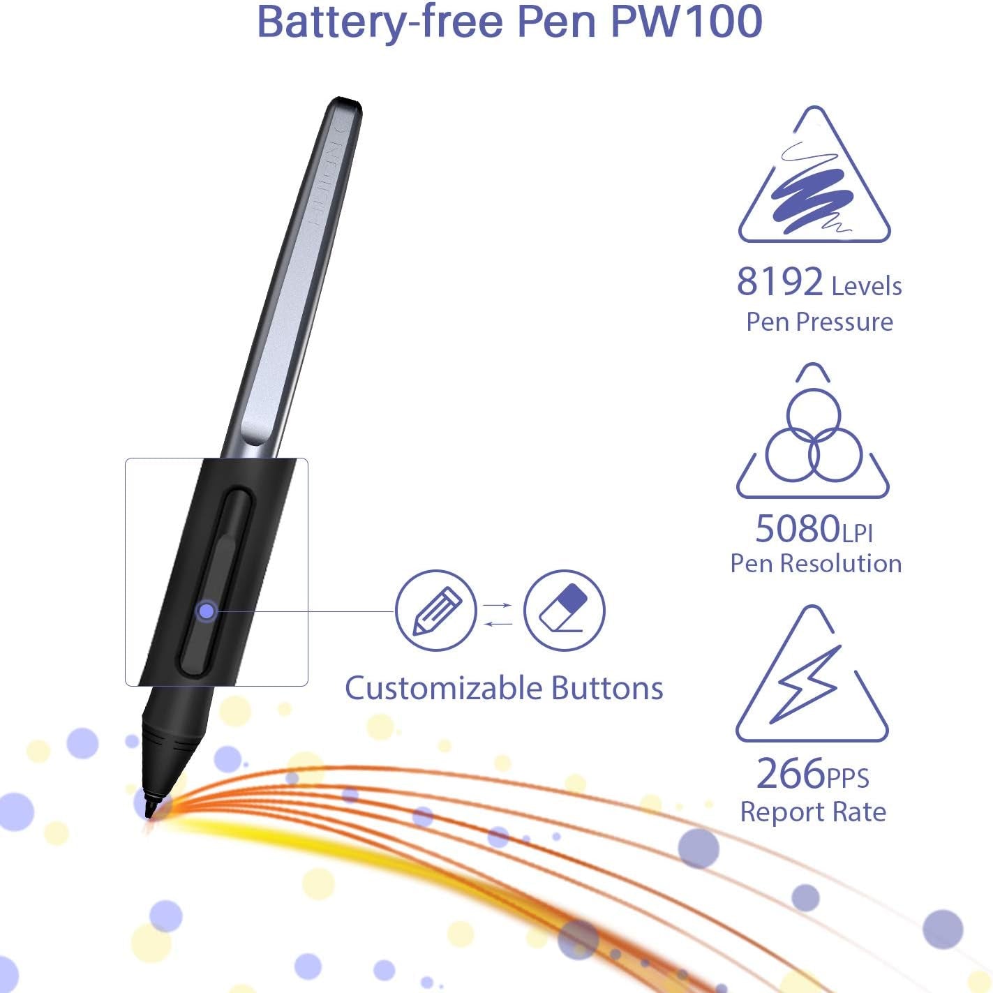 HS64 Graphics Drawing Tablet Android Support Pen Tablet, 6X4 Inch Digital Graphics Tablet with Battery-Free Stylus 8192 Pressure Sensitivity 4 Press Keys for Beginner, Extra 10 Pen Nibs Included