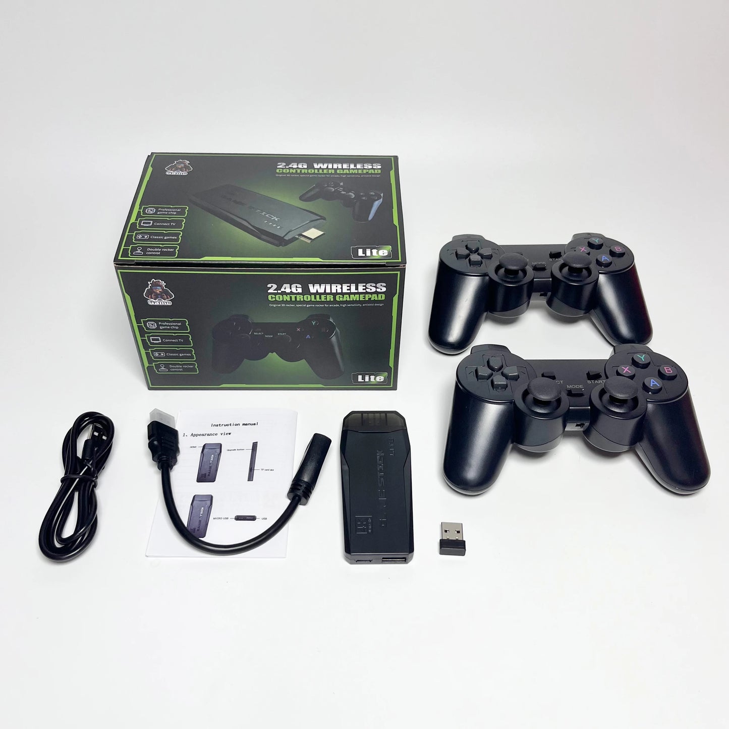 M8 Video Game Stick Video Game Stick Console Lite 4K Video Game M8 Console 64GB Double Wireless Controller Games Kid Xmas Gift
