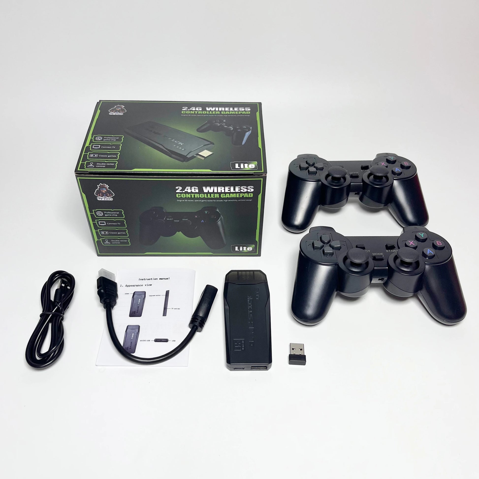 M8 Video Game Stick Video Game Stick Console Lite 4K Video Game M8 Console 64GB Double Wireless Controller Games Kid Xmas Gift