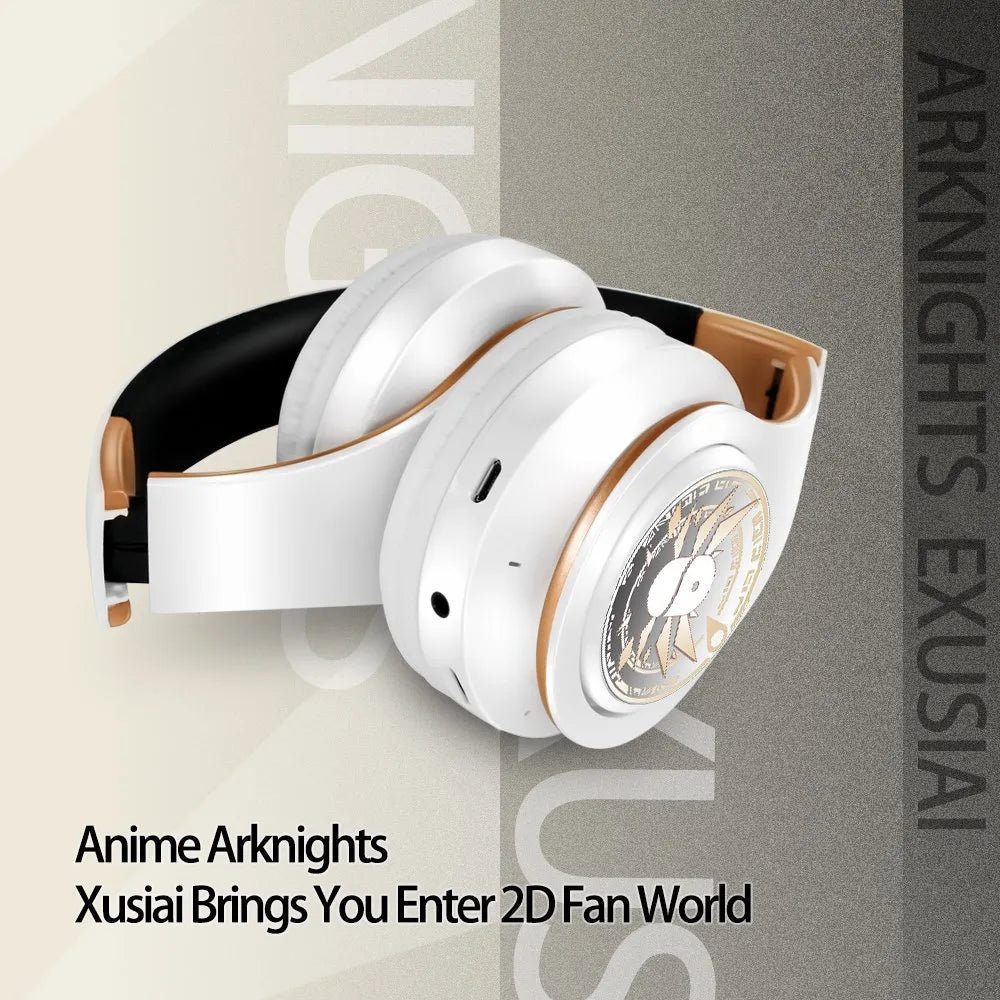 Wireless Silent Disco Headphone Anime Arknights Exusiai Stereo Bluetooth Headphone for Playing Games Sport Earphone with Mic