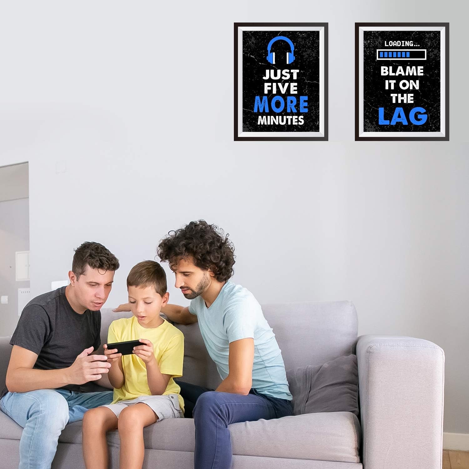 Video Game Decor Set of 4 (8”X10”), Game Room Decor, Video Game Art Gift, Video Game Print, Video Game Poster, No Frames, Blue