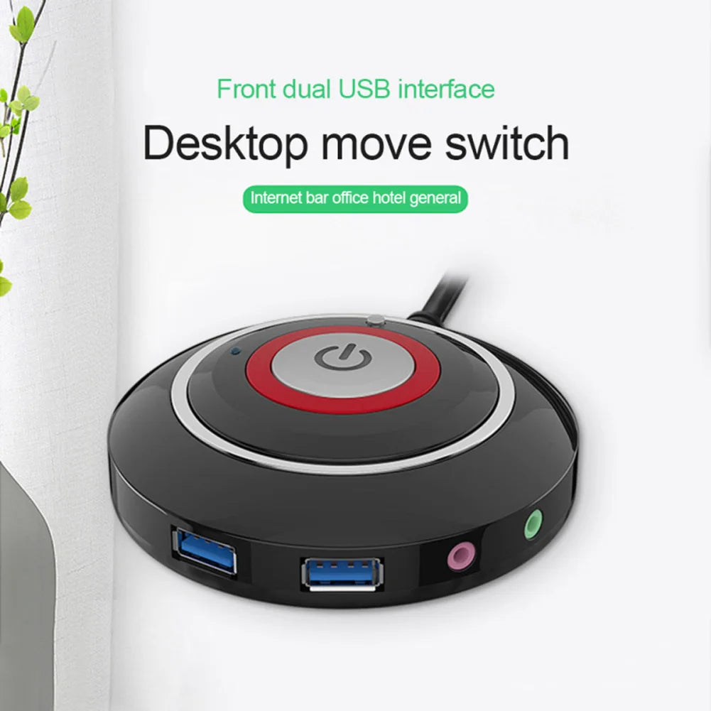 1.6M PC Power Button Switch Portable Desktop Computer Switch with Extension Cord PC On/Off Reset Push Button Power Supply